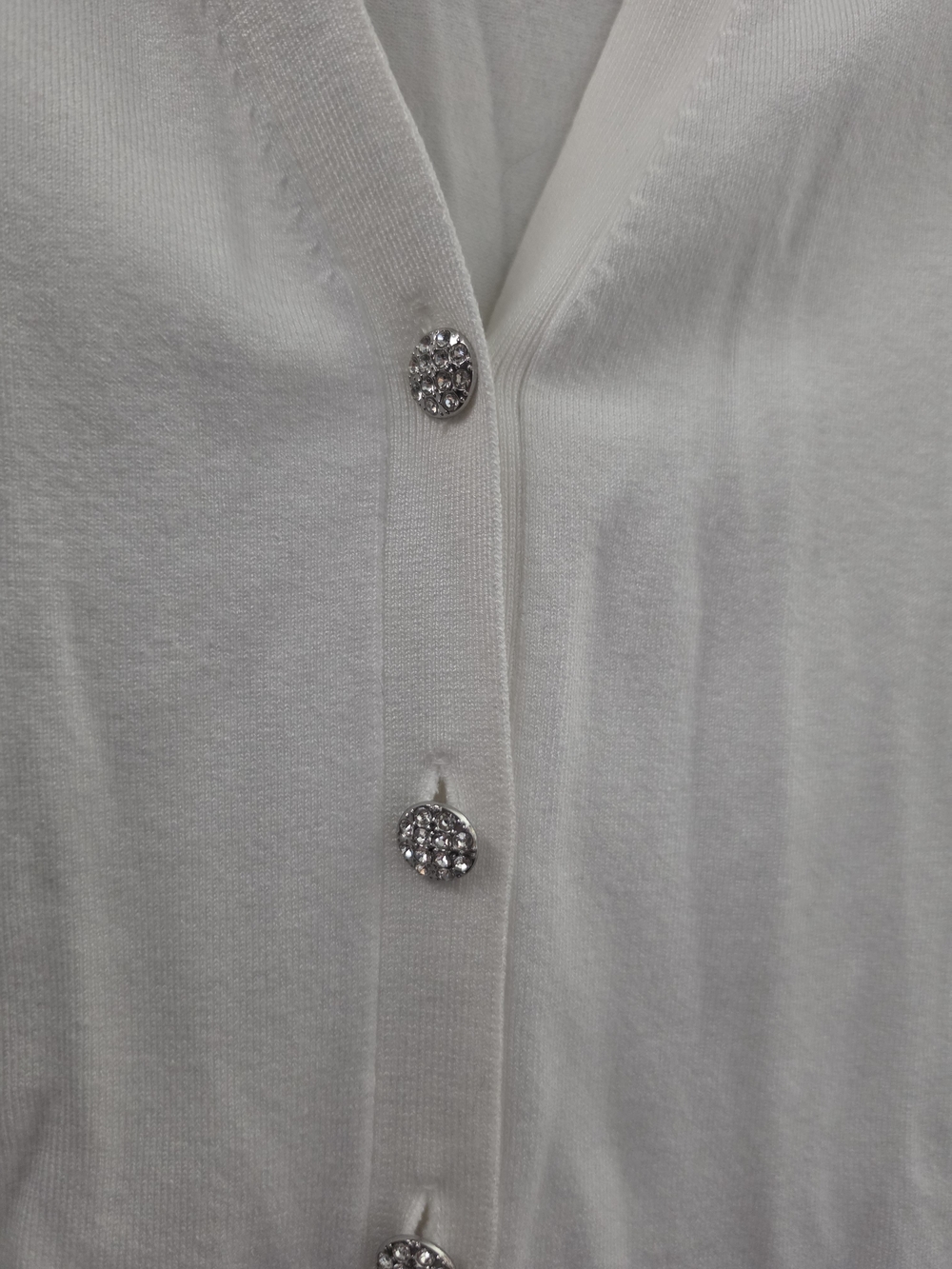 Zara Cream V-Neck Button-Front Women's Cardigan - Picture 3 of 5